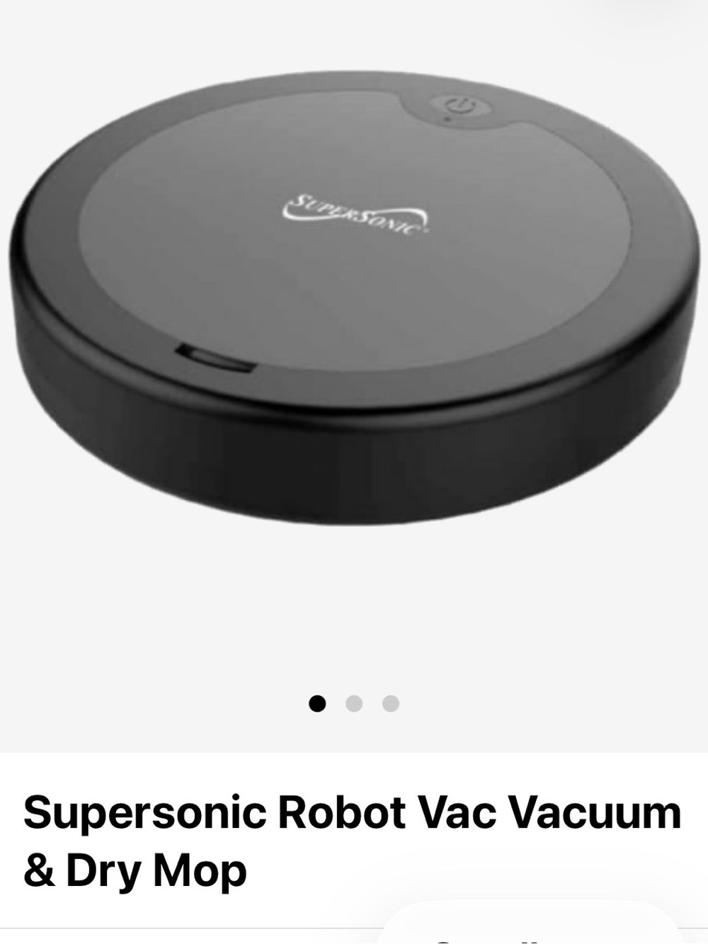 Supersonic Robot Vacuum & Dry Mop - Black